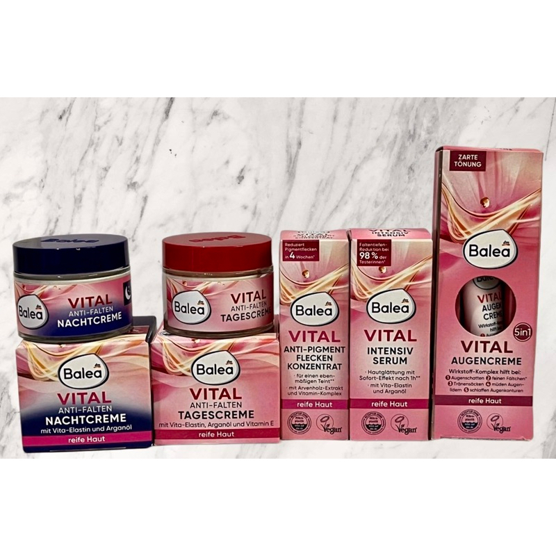 ชุดบำรุงผิว อายุ40ปี ขึ้นไป Balea vital serum/ครีม/รอบดวงตา/แต้มฝ้า จากเยอรมัน