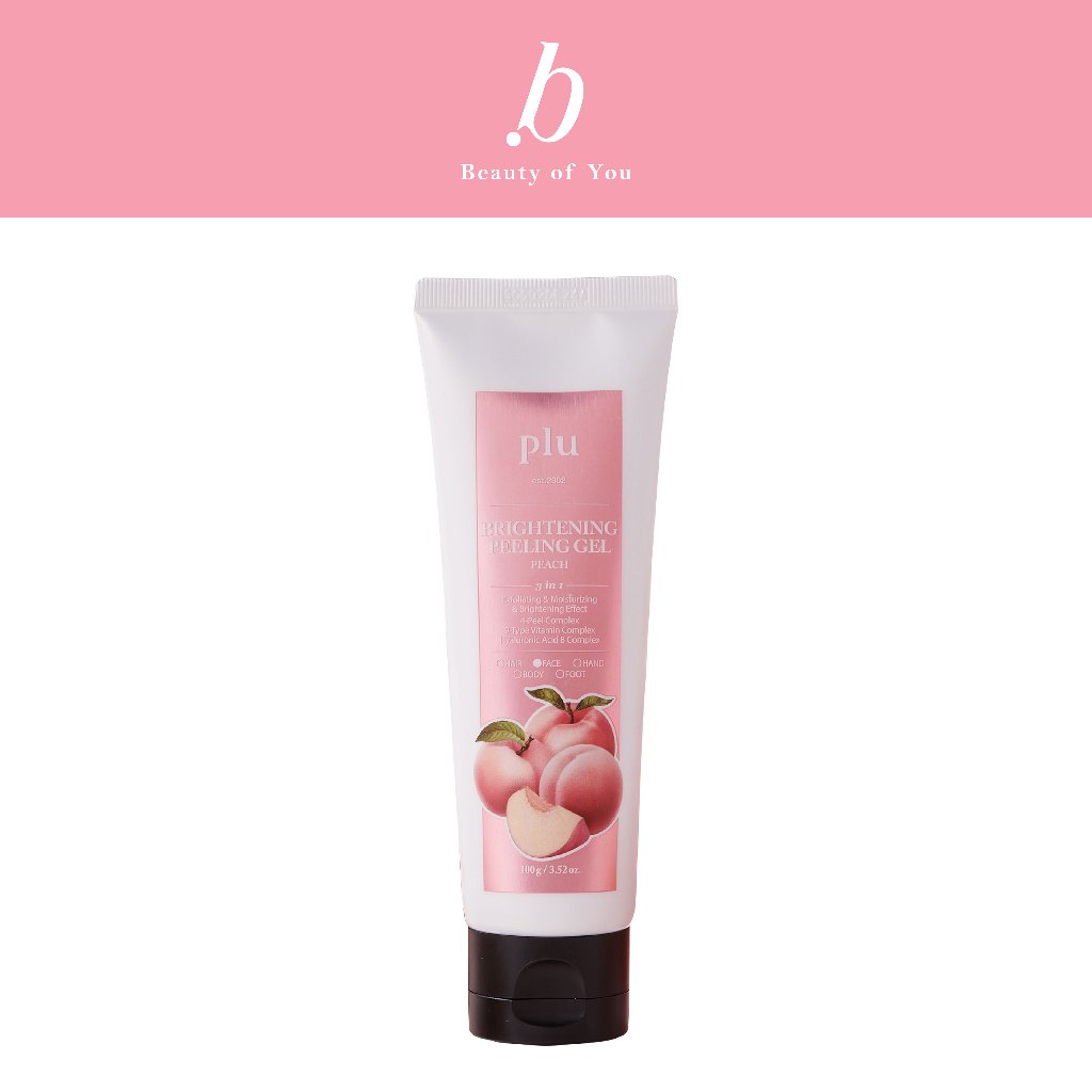 PLU BRIGHTENING PEELING GEL PEACH (เจลสครับผิวหน้าอัพผิวไบร์ท กระจ่างใส เนียนนุ่มขึ้น)