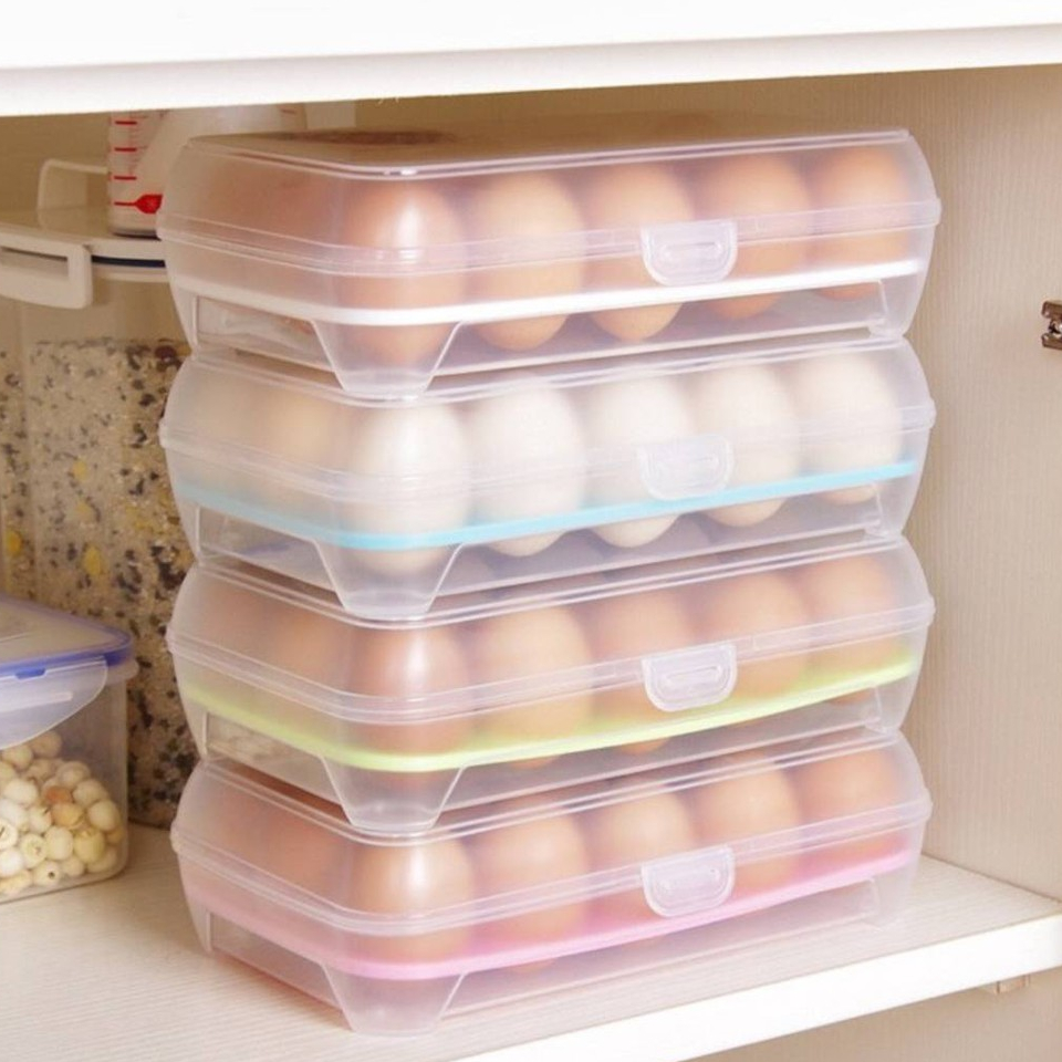 กล่องเก็บไข่อเนกประสงค์ มี（15ช่องและ24ช่อง）กล่องใส่ไข่กันแตกน้ำหนักเบาพกพาได้สะดวกสบายยนทาน #C040