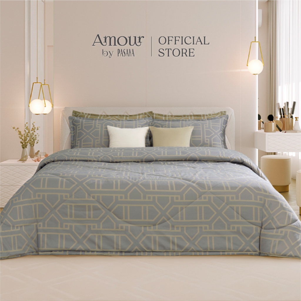 AMOUR ชุดผ้าปูที่นอน+ปลอกหมอนหนุน 6 ฟุต KING, 5 ฟุต QUEEN และ 3.5 ฟุต SINGLE - ROYAL COLLECTION 460 Series