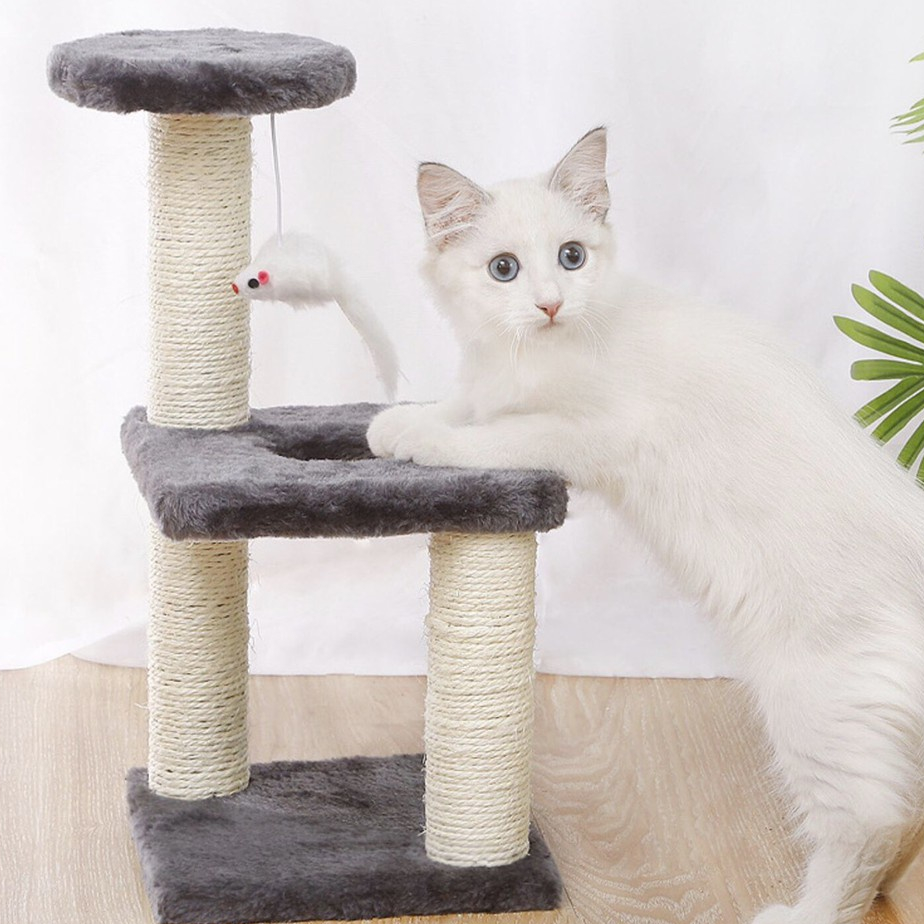 ✨New✨คอนโดแมว 3 ชั้น ที่ลับเล็บแมว คอนโดมินิ ของเล่นสัตว์เลี้ยง เสาลับเล็บแมวมินิ #P003