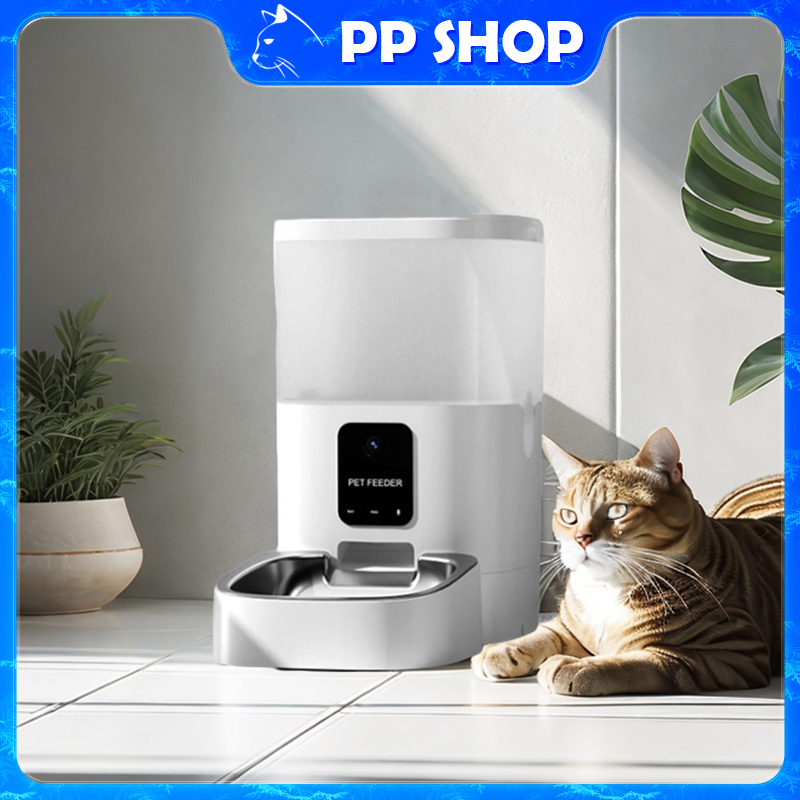 PP shop รองรับWiFi เครื่องให้อาหารสัตว์เลี้ยงอัตโนมัติ Smart Feeder 3-6L ตั้งเวลาให้อาหารได้ ควบคุมผ่านแอป