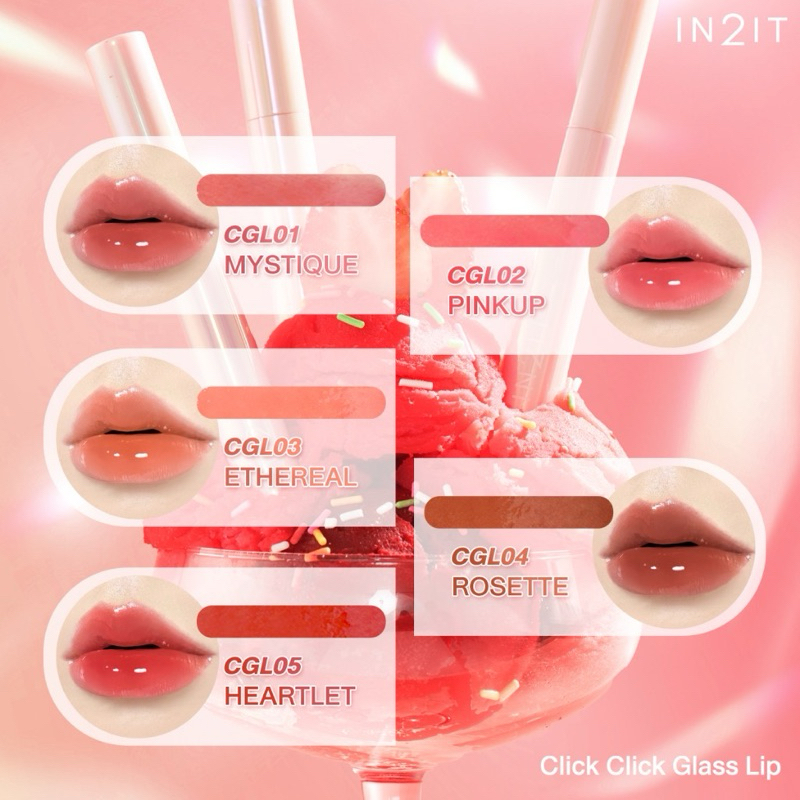 ลิป IN2IT Click Click Glass Lip ลิปกลอส ลิปคลิก อินทูอิท ปากฉ่ำ ฉ่ำวาว อวบอิ่ม ชุ่มชื้น