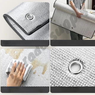 🚚พร้อมส่ง ม่านบังแดด ขนาด75x20-250cm. แผ่นฉนวนกันความร้อน 2ด้าน หนา5มม. ฟิล์มบังแดดอลูมิเนียนฟอยล์ ฟรีตัวดูดกระจก