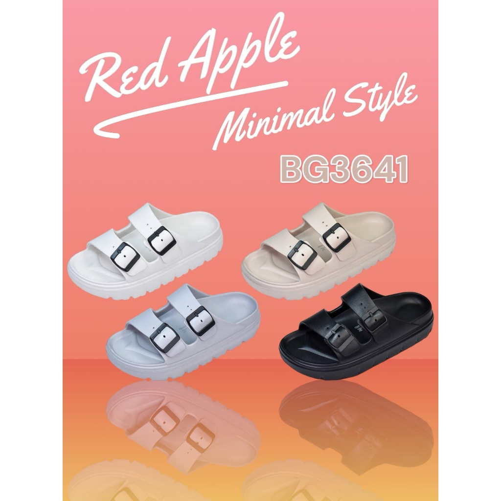 รองเท้าแตะพื้นสูง สไตล์ minimal แบรนด์ Red Apple (BG3641)