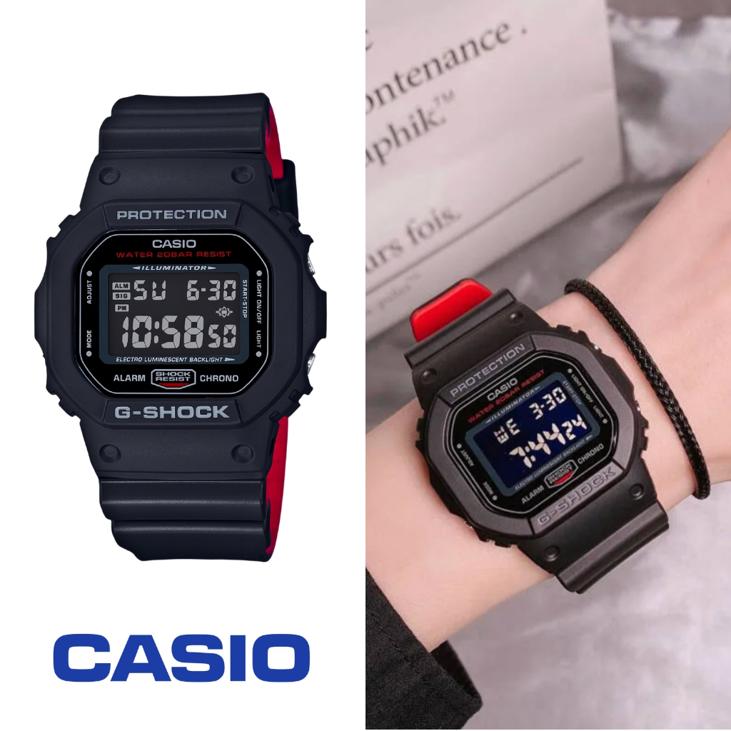 นาฬิกาข้อมือ ดิจิตอล 2สี สายเรซิ่น พร้อมส่ง DW-5600HR-1