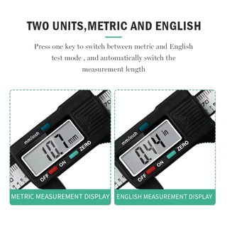เวอร์เนียคาลิปเปอร์ดิจิตอล Vernier Digitl เวอร์เนียร์ ดิจิตอล สแตนเลส + ตัวพลาสติก พร้อมถ่านเวอร์เนียร์