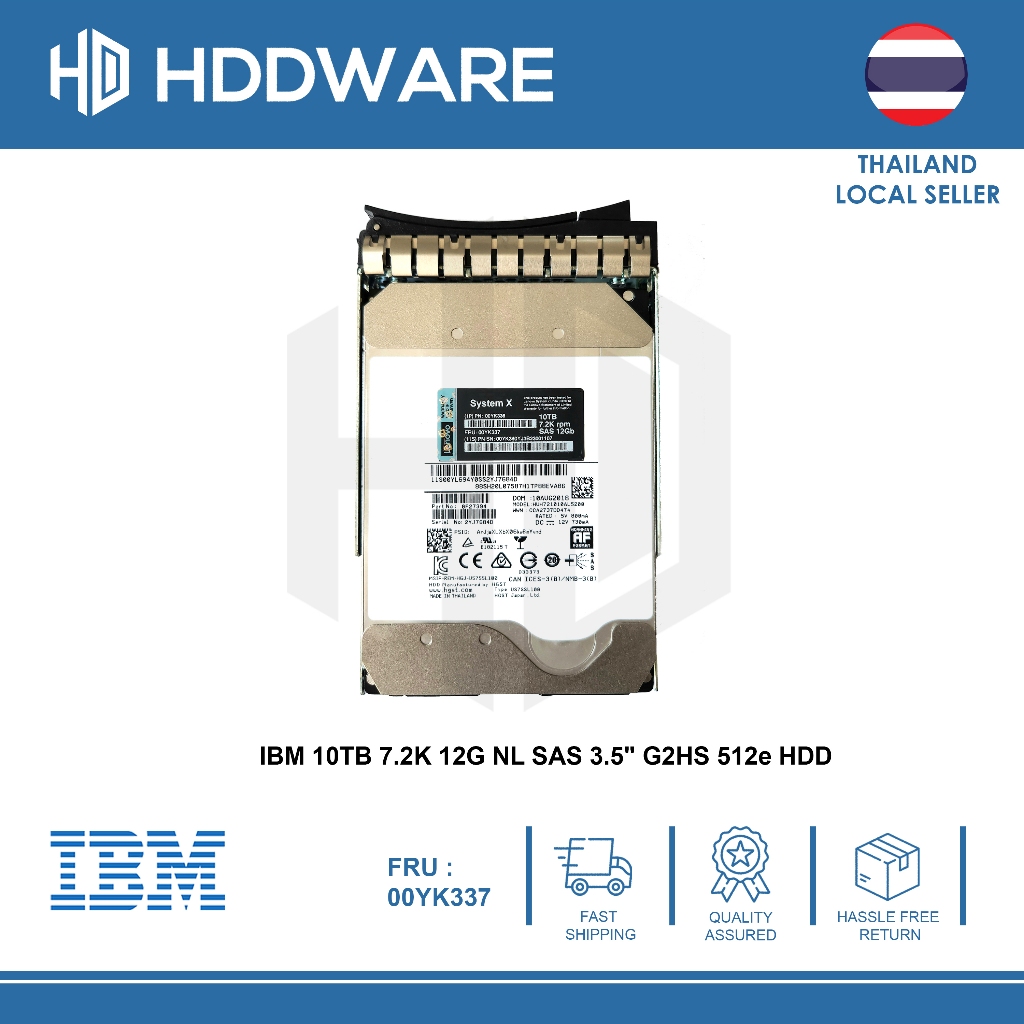 IBM 10TB 7.2K 12G NL SAS 3.5" G2HS 512e HDD // 00YK336 // 00YK337 // 00YK340