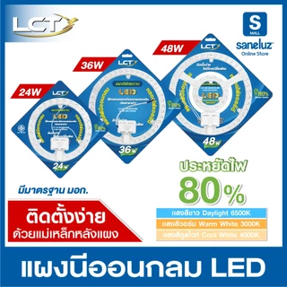 ขายส่ง ราคาถูก ไฟเพดาน LED 24W 36W 48W แผงนีออนกลม ใช้งานง่าย มีแม่เหล็กยึด ใช้แทนโคมเดิมได้ทันที ใช้งานไฟ AC 220V led