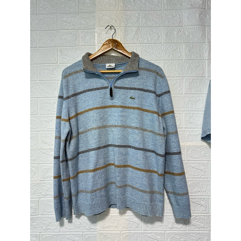 เสื้อแขนยาวไหมพรม Lacoste Halfzip แท้💯