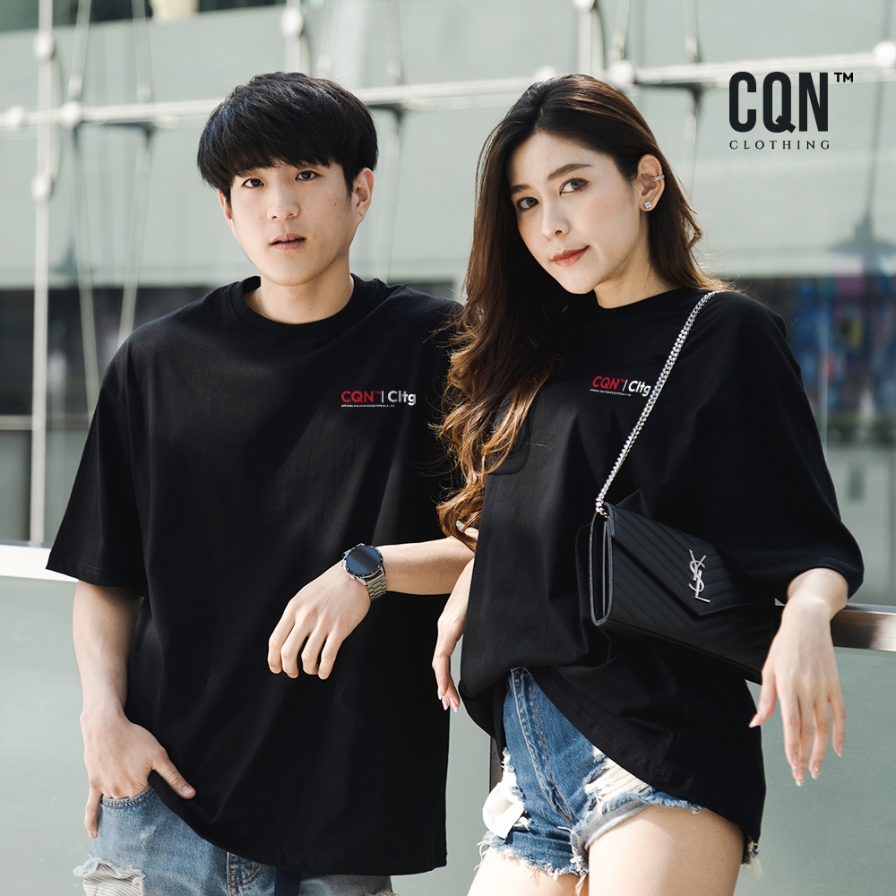 CQN | เสื้อ Oversize [ET.16”CQN Red logo] ผ้าหนานุ่ม คอแคบ ไม่ย้วย