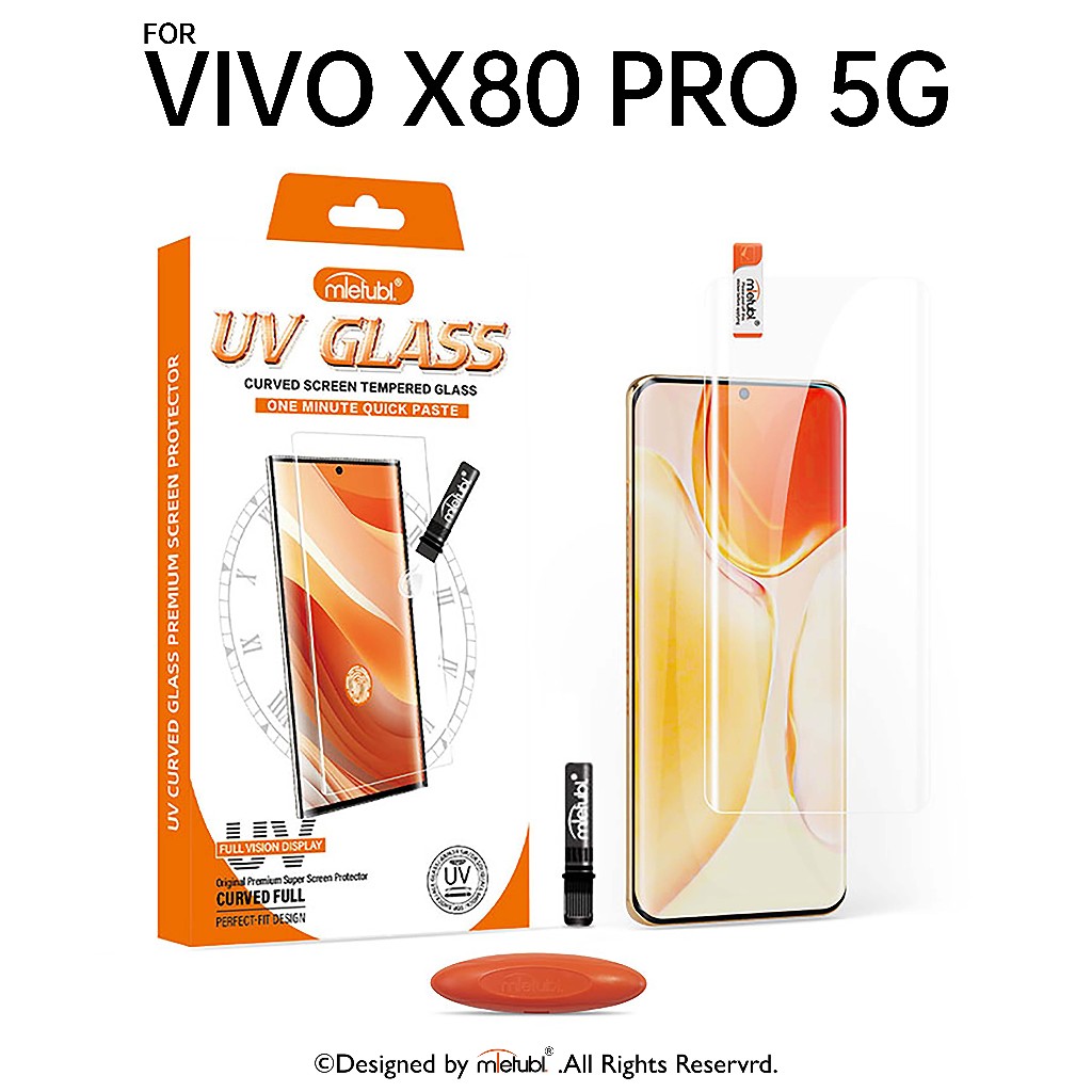 กระจกนิรภัย UV Mietubl For VIVO X80 Pro 5G แถมอุปกรณ์ติดฟรี เต็มจอ