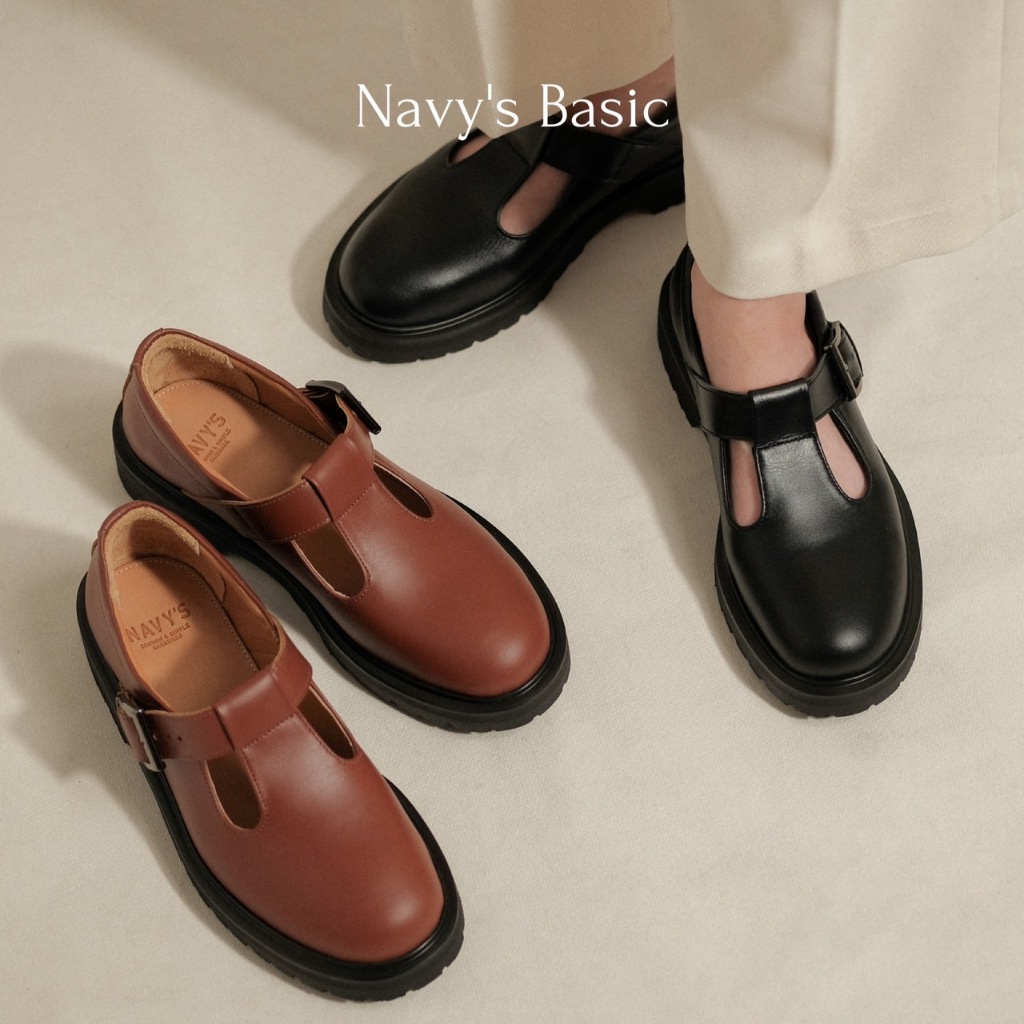 รองเท้าหนังแท้ ทรงคลาสสิค Mary Jane รุ่น Basic No.12