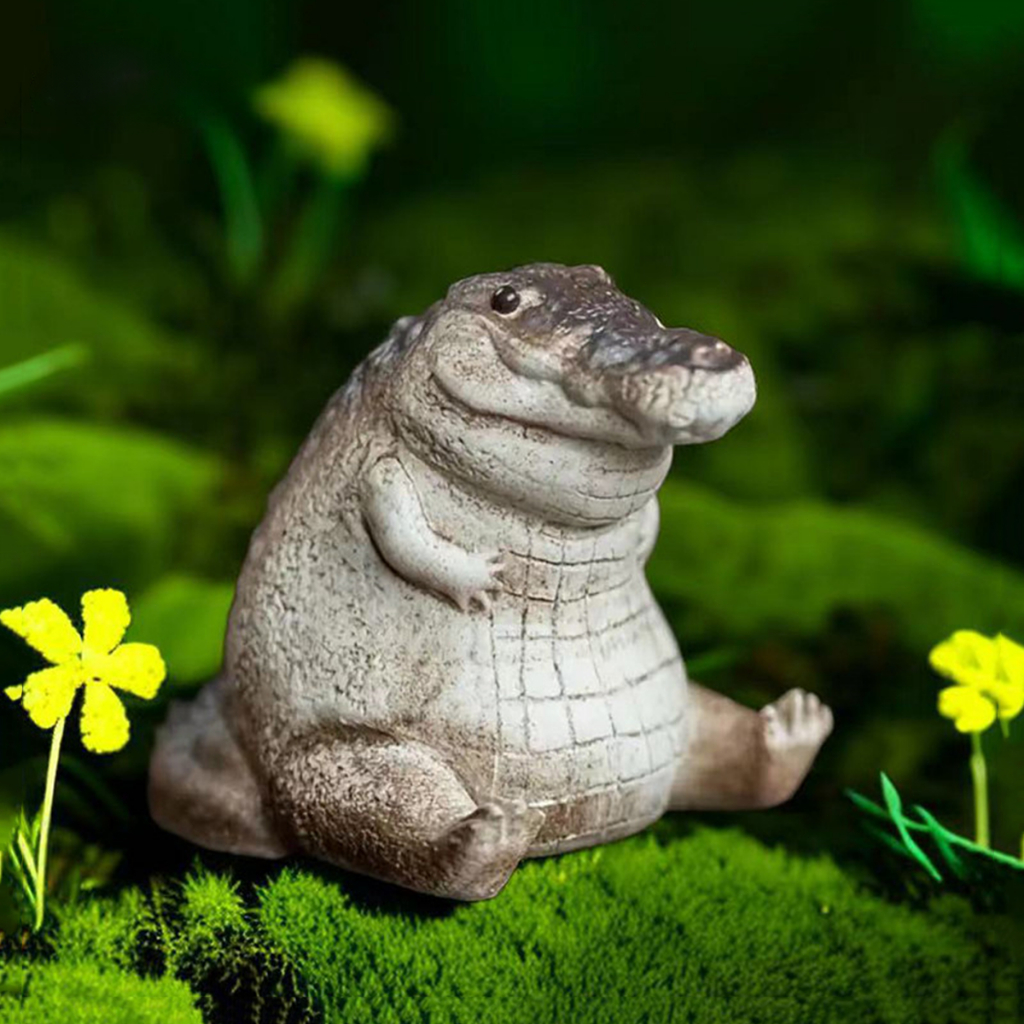 ฟิกเกอร์ตุ๊กตารูปปั้นจระเข้จิ๋ว แบบเรซิ่น สําหรับตกแต่งบ้าน ของขวญ - รูปที่ 6