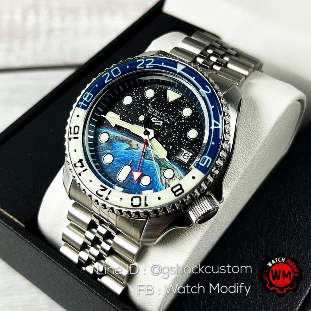 SeikoMod New Version GMT Movement Galaxy Space Super Lume Dial