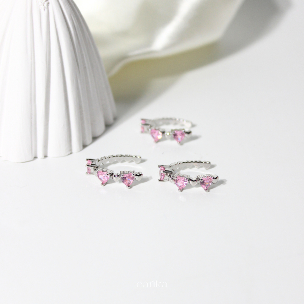earika.earrings - jammie heart cuff ต่างหูหนีบรูปหัวใจน่ารัก (ราคาต่อชิ้น)