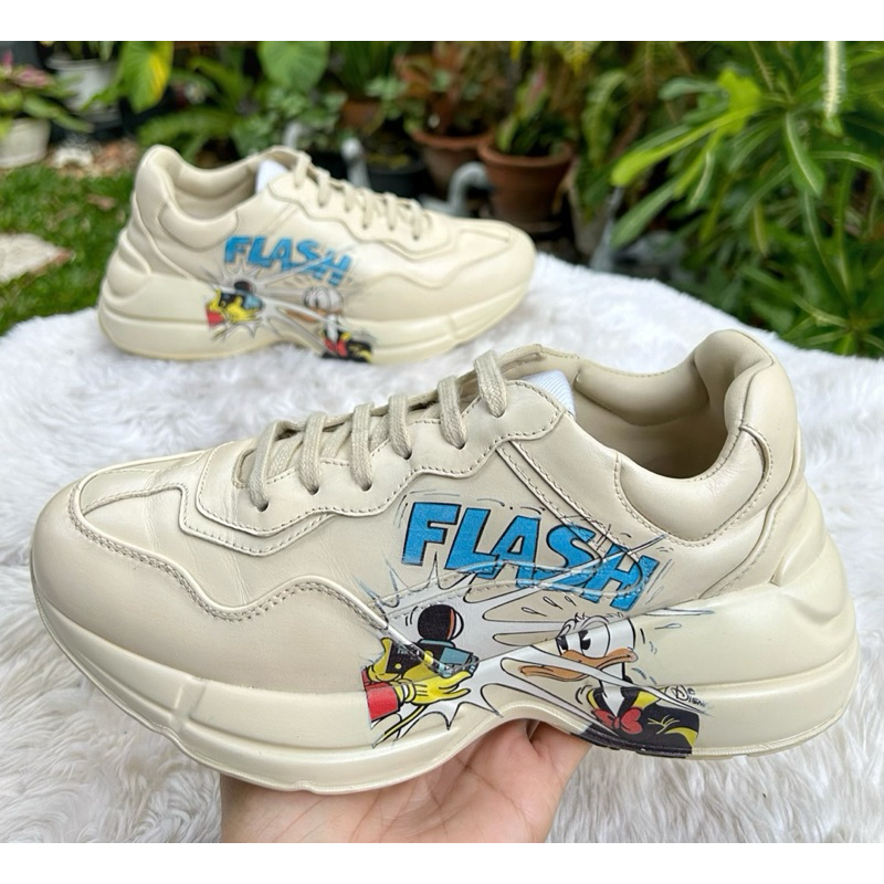 GUCCI X DISNEY Rhyton 'Flash' Sneakers Sz.38 มือสองแบรนด์แท้