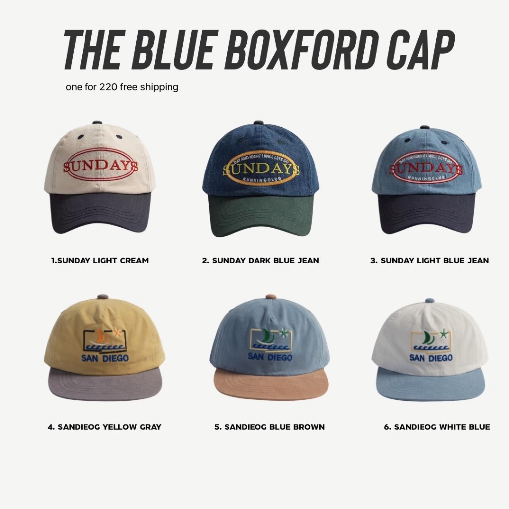มาใหม่!! the blue boxford - caps set 6 หมวกเบสบอล