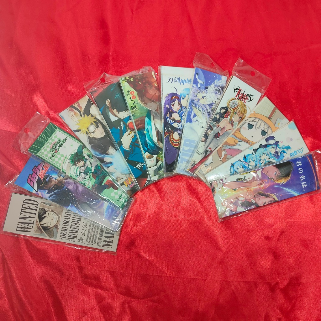 บุ๊คมาร์ค อนิเมะ Bookmark - Natsume One Piece Butler Azur Lane Fate Your Name Jojo Naruto Umaru Hero Sword Art Miku มิคุ