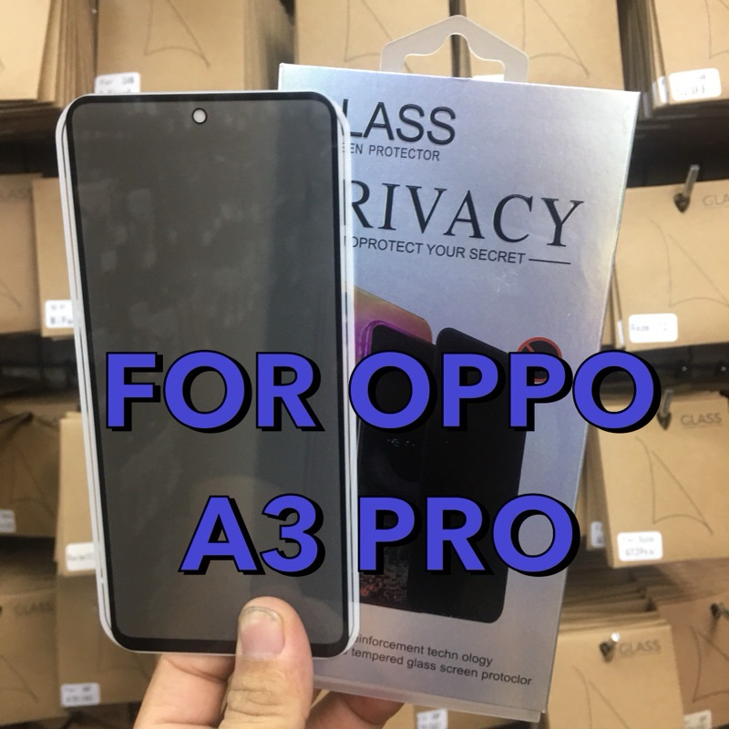 ฟิล์มกระจกเต็มจอ(กันมอง) รุ่น OPPO A3X/A3Pro(5G) !!ตรงรุ่น!! กันมองPRIVACY กันคนมอง กันรอยขีดข่วน สินค้าพร้อมส่งในไทย