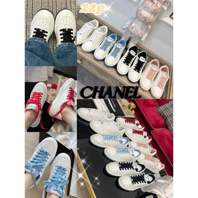 💯 รองเท้าผ้าใบแฟชั่นลำลอง CHANEL 22P series ของแท้，