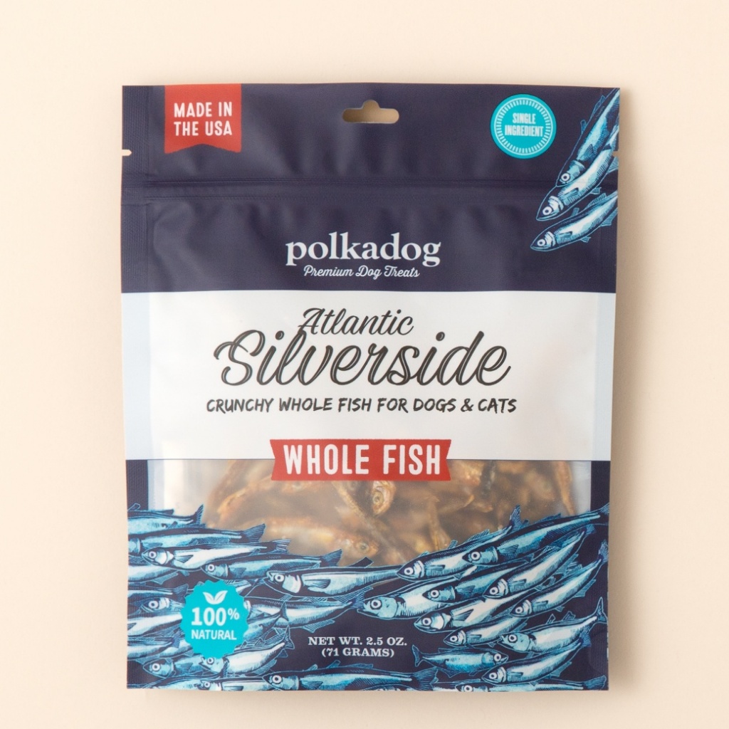 Polkadog : Atlantic Silverside Crunchy Whole Fish for Dog and Cat นำเข้าจากอเมริกา