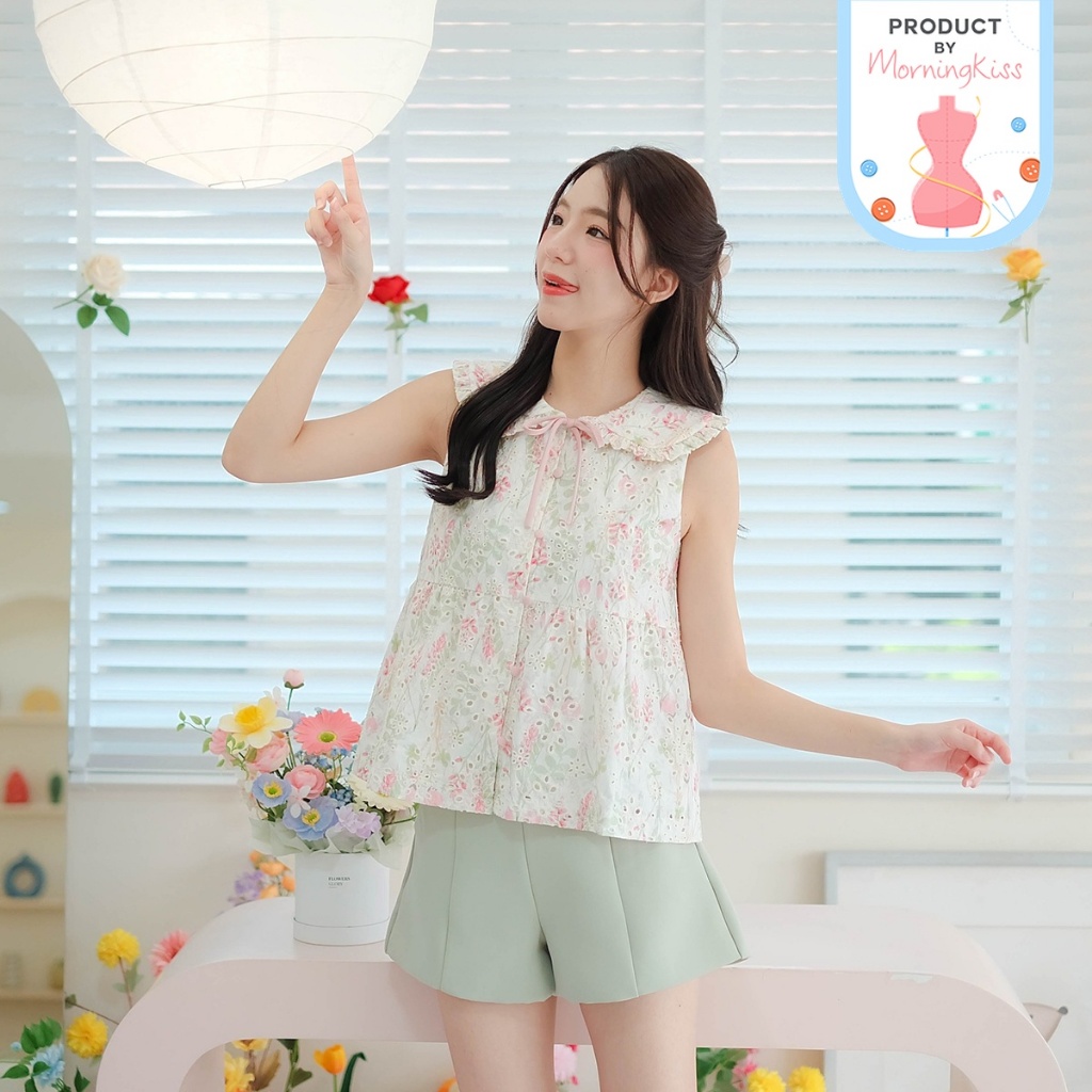 03-319 เสื้อแขนกุดคอปก Secret Garden Love Top - 5 ไซส์