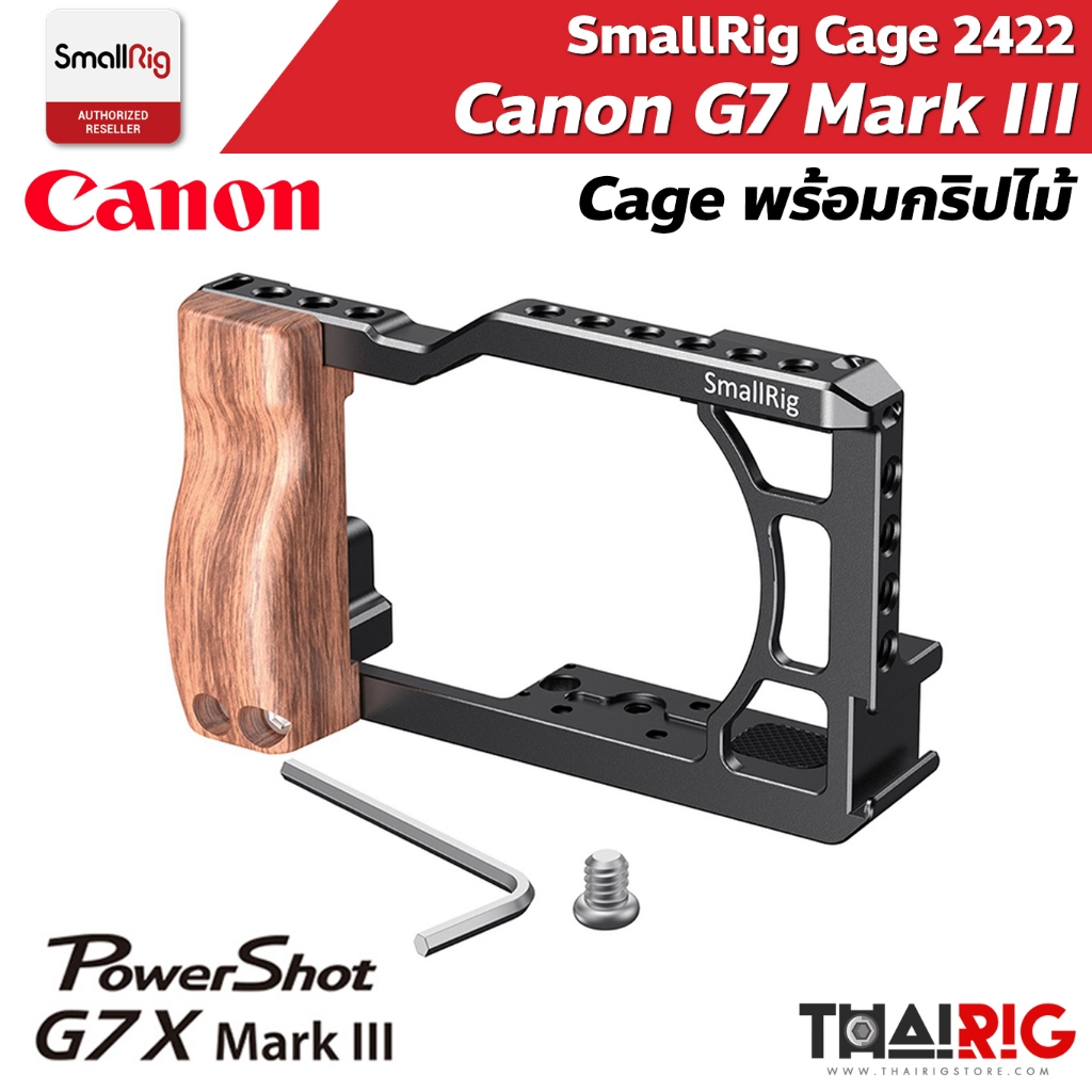 ส่งจากไทย SmallRig Canon G7X Mark 3 Cage 2422 เคสพร้อมกริปไม้ กล้อง แคนนอน G7XIII G7X M3