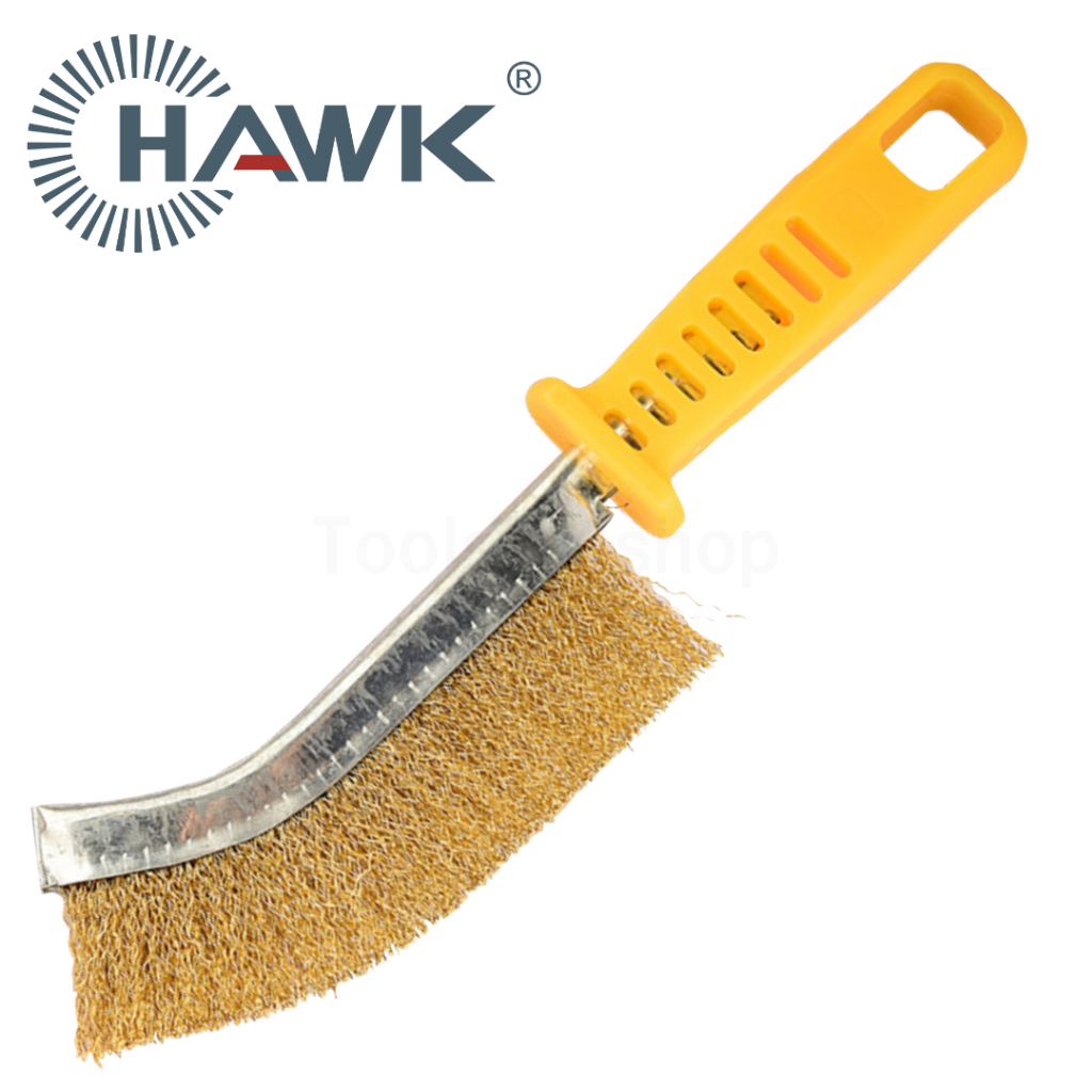 HAWK แปรงลวด ทองเหลือง ด้ามเหลือง No.462 591 - 3008