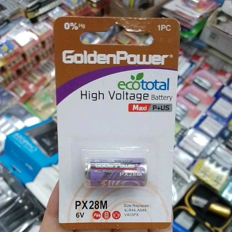 ถ่าน Golden power อัลคาไลน์ PX28M, 4LR44, 476A, 28A, L1325F  6V  1ก้อน ของใหม่ ของแท้