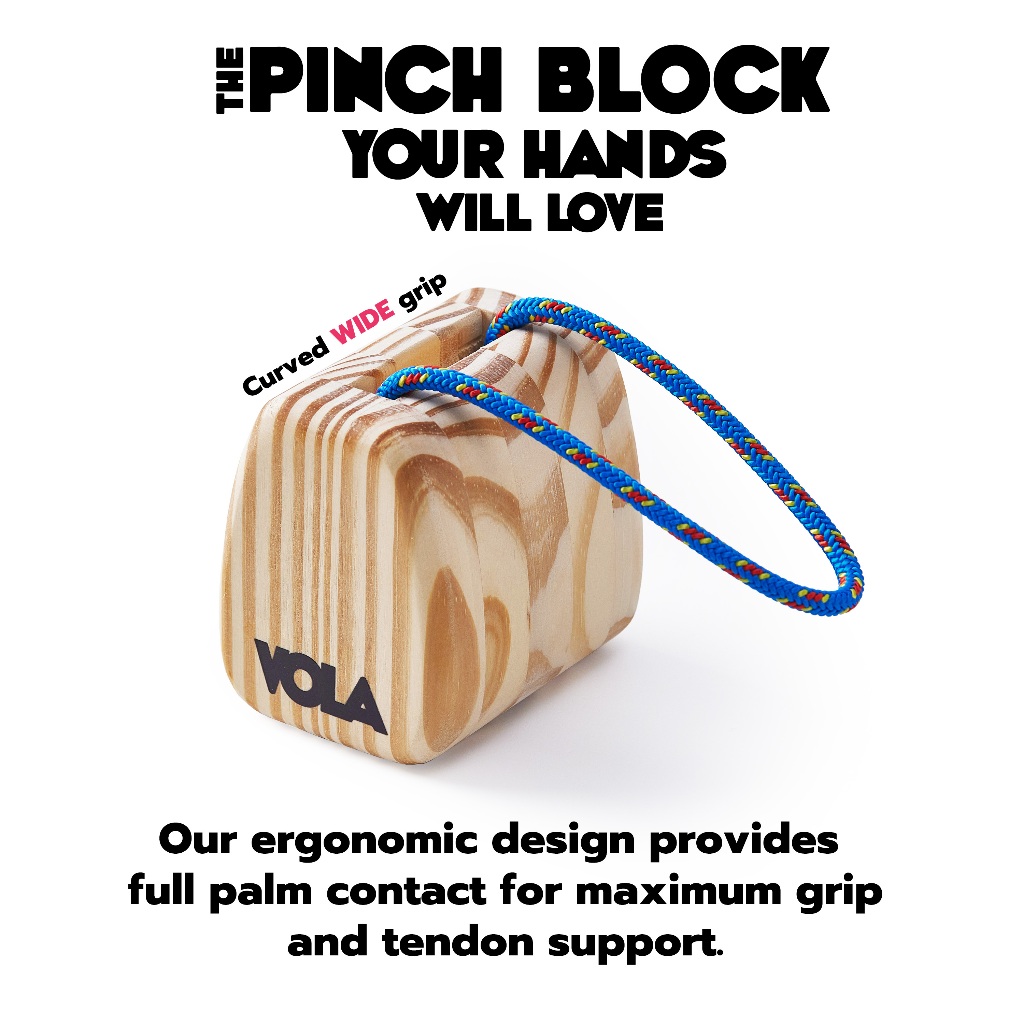 Vola Pinch Block (curved WIDE grip), climbing, rock climbing, grip training