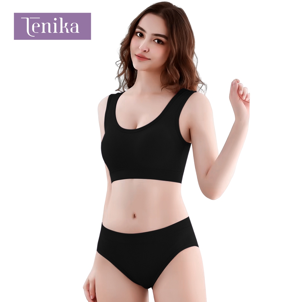 TENIKA bar Set เจลลี่บรา บราไร้ขอบ สปอร์ตบรา เหมาะใส่ออกกำลังกาย ใส่สบาย เนื้อผ้านิ่ม เก็บทรงดี — صورة 2