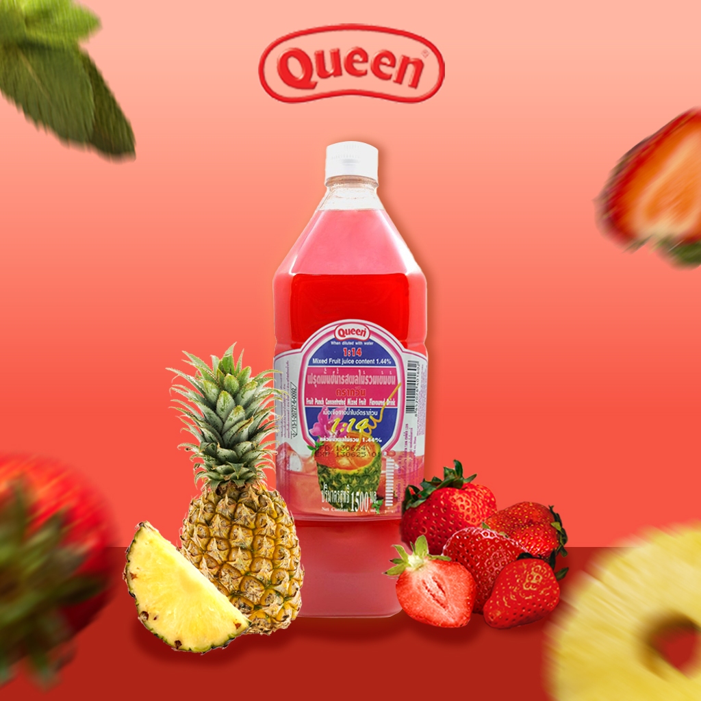 Queen น้ำฟรุตพั้นช์น้ำผลไม้รวมเข้มข้น ตราควีน 1,500 มล.