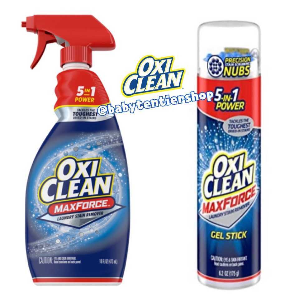 พร้อมส่ง🛵 สเปรย์และเจลขจัดคราบฝังลึกแบบเข้มข้น Oxiclean MaxForce Laundry Stain Remover 5-in-1