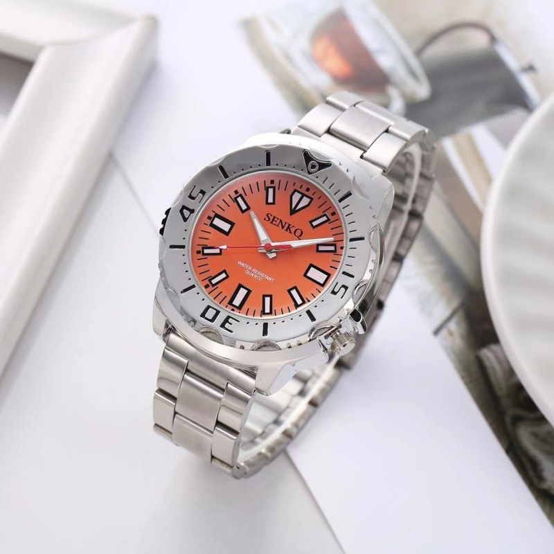 นาฬิกาข้อมือผู้ชาย Senkq ของแท้100% สายสเตนเลส ดีไซน์ไซโก้ มีบริการตัดสาย