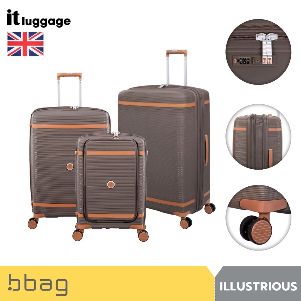IT Luggage กระเป๋าเดินทาง รุ่นอิลลัสเทรียส 3108A ขยายได้ 20% วัสดุ PP ล้อคู่ TSA Lock ช่อง Laptop 15