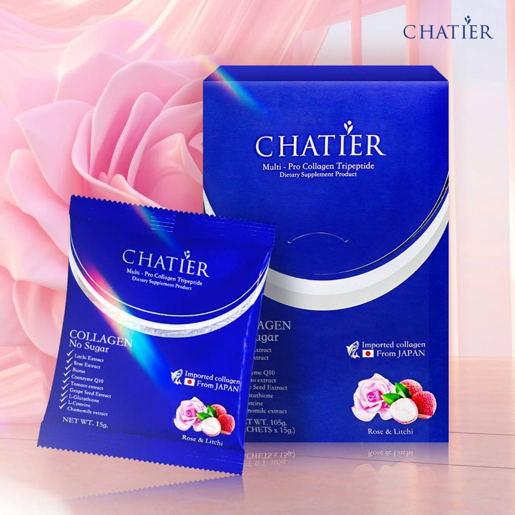 Chatier Collagen Tripeptide ชาเทียร์ คอลลาเจน ไตรเปปไทด์ คอลลาเจนน้องฉัตร (1 กล่องมี 7 ซอง)