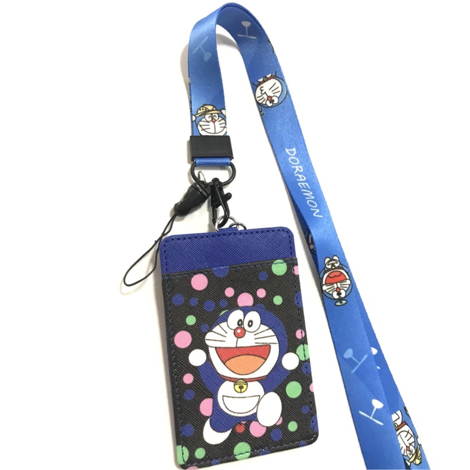 DORAEMON  ที่ใส่บัตร พร้อมสายคล้องคอ ลาย โดเรม่อน  งานดี สวยงาม สำหรับ บัตร 6x8 cm MNN