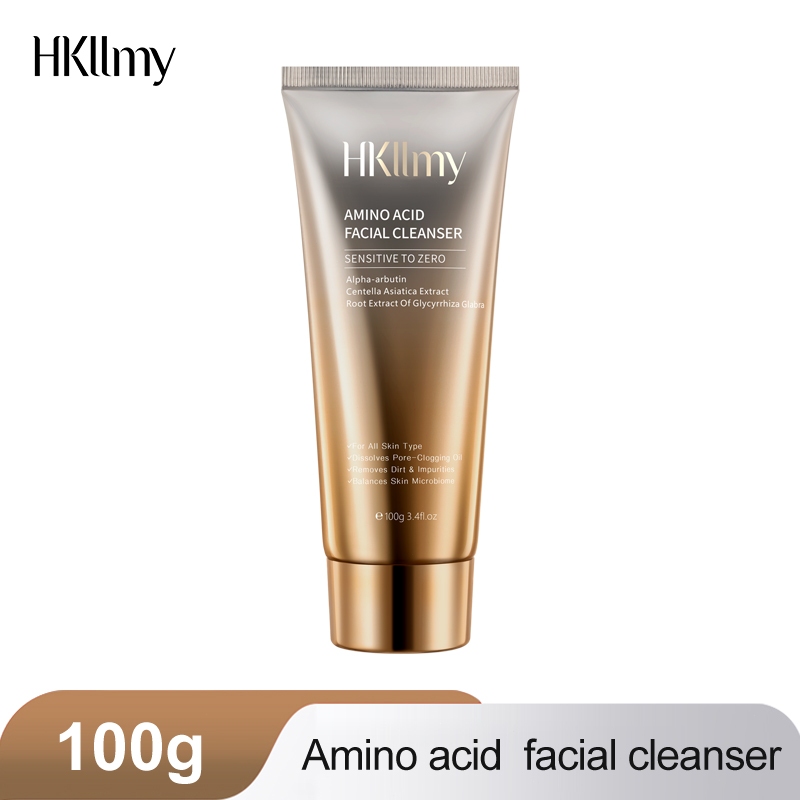 Hkllmy โฟมล้างหน้ากรดอะมิโน นม สําหรับบํารุงผิวหน้า 100 กรัม ทำความสะอาด gel mous sant สารสกัดใบบัวบก หมอง ล้างหน้า
