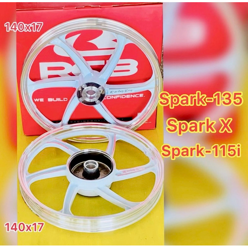 ล้อแม็ก Spark135,Spark X,Spark115i สีขาวปัด : Racing Boy :  Motorcycle มอเตอร์ไซค์