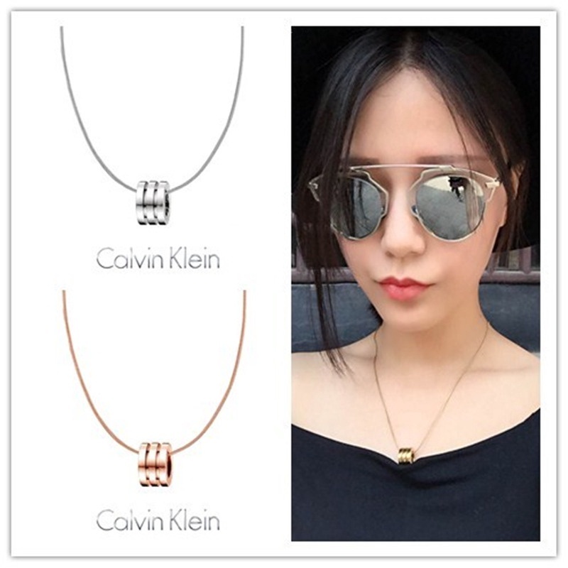 2024 calvin klein สร้อยคอ สร้อยคอแฟชั่น CK สร้อยคอสแตนเลสสร้อยคอคู่ไม่ซีดจางกันน้ำคุณภาพ 1:1