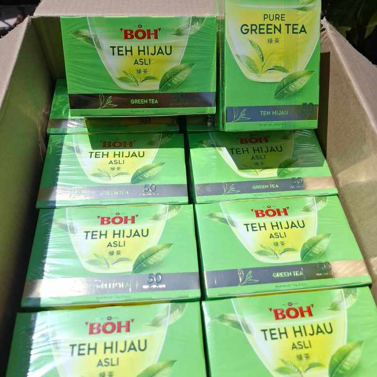 ชาเขียวBOH Pure Green Tea 50ซอง X1.5 กรัม (Tea Bags ) มีเรทส่ง