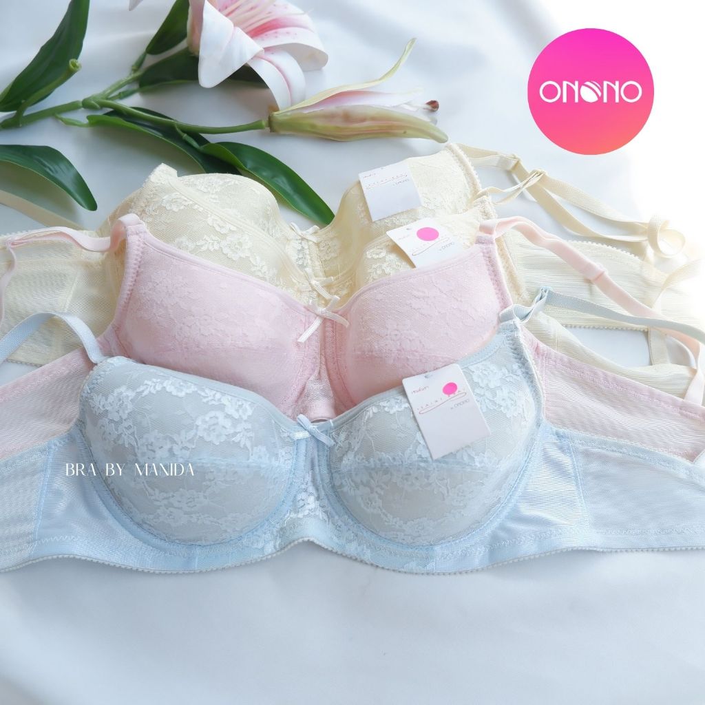 ONONO saint bra 🎀 เสื้อชั้นใน แบบมีโครง ฟองน้ำบาง เต้าแต่งลูกไม้