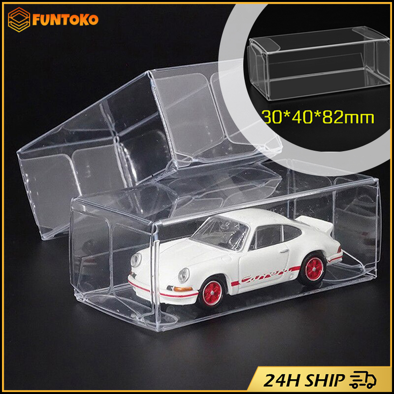 สินค้ามีคุณภาพ กล่องเก็บของเล่นโมเดลรถยนต์ ใส่โมเดล1:64 วัสดุPVC สีใส