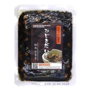 โดโมโตะ สาหร่ายฮิจิกิ ผสมถั่วเหลืองต้มสุกปรุงรส ขนาด 120 กรัม - Domoto Cooked Soybeans Whit Hijiki Seaweeds