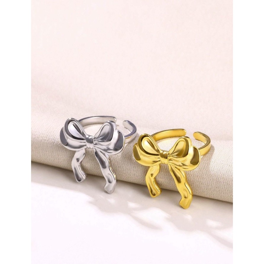 KYM.vibes - ribbon ring แหวนรูปโบว์ ทำจากสแตนเลส