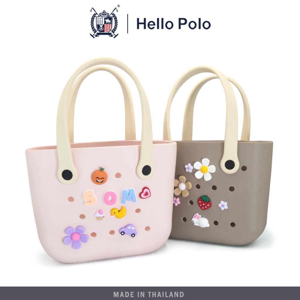 Hello Polo กระเป๋า ชายหาด กระเป๋าสะพายผญ แฟชั่น แบบกันน้ำ ลำลอง แบบพกพา ความจุสูง EVAนุ่มนวลเหมือนเมฆ กระเป๋าสวยๆ BH2003