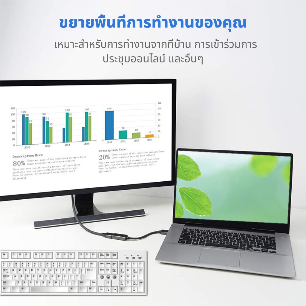 ⚡ส่งจาก กทม⚡Idigital DP to HDMI Adapter Converter, 4K/30Hz,1080p/144Hz,สําหรับ PC, แล็ปท็อป, โปรเจคเตอร์, รับประกัน 1 ปี