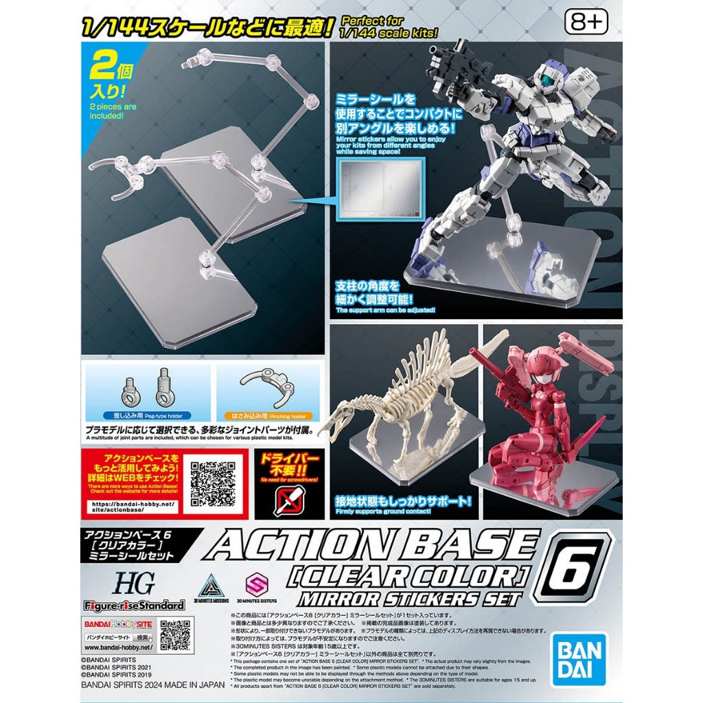 (Sale ราคาพิเศษจำนวนจำกัด!! กล่องสวยปกติ) Bandai Action Base 6 Clear Color Mirror Stickers Set : 1879 ByGStyle
