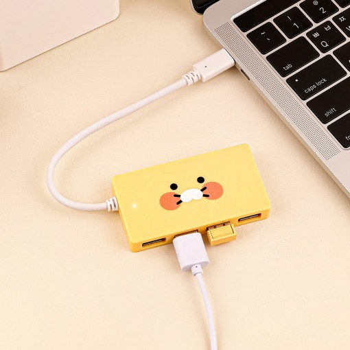 ( พร้อมส่ง ) Kakaofriends USB Hub Mega Face Choonsik อะแดปเตอร์ฮับ 4 พอร์ต